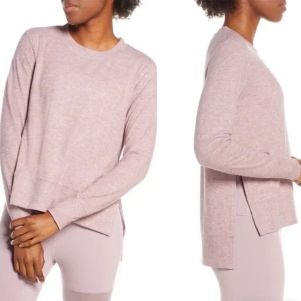 Alo Glimpse Pullover Sweatshirt in Pink Heather